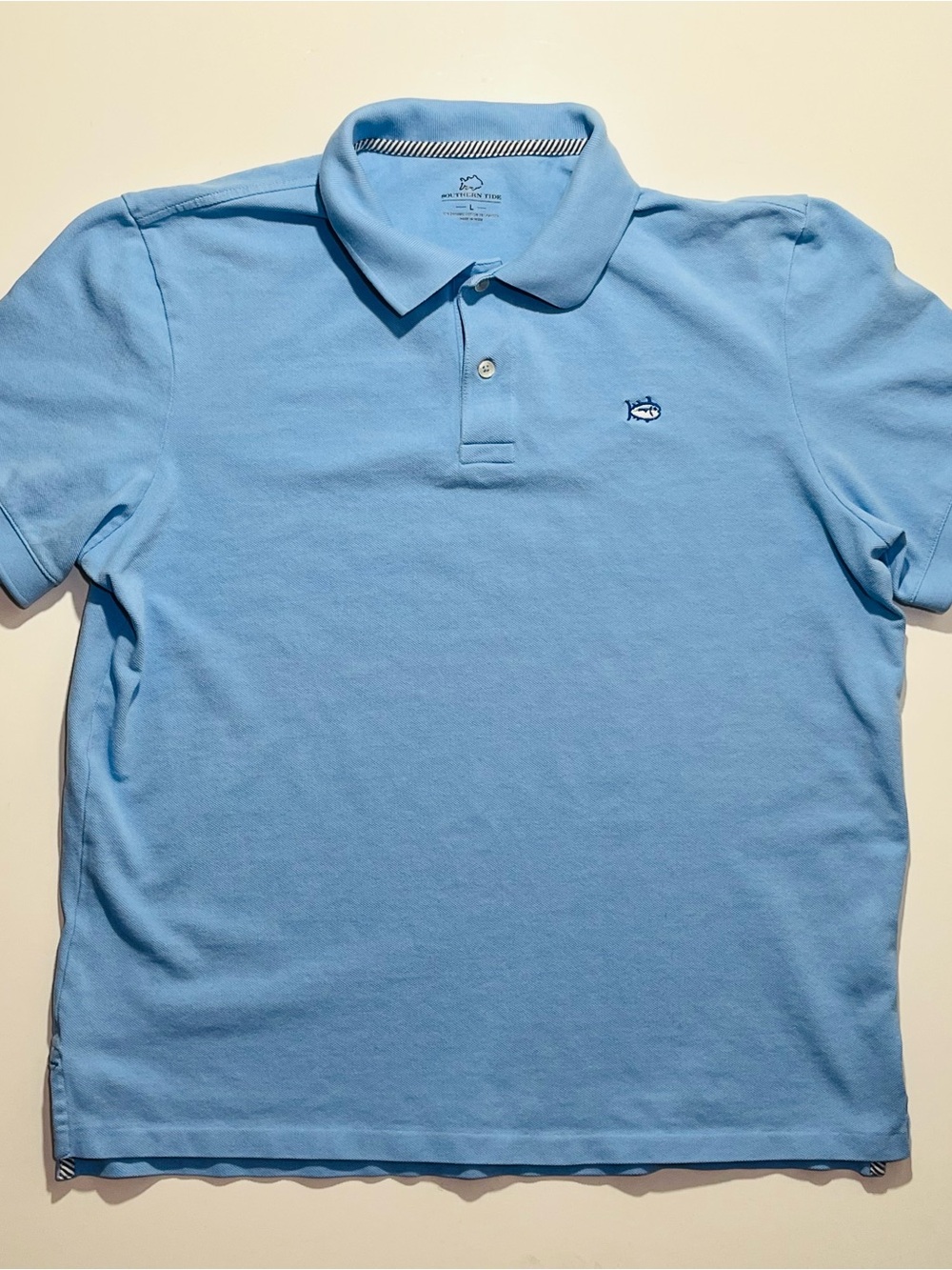 Men’s Southern Tide Short Sleeve Polo, Size Large, Blue